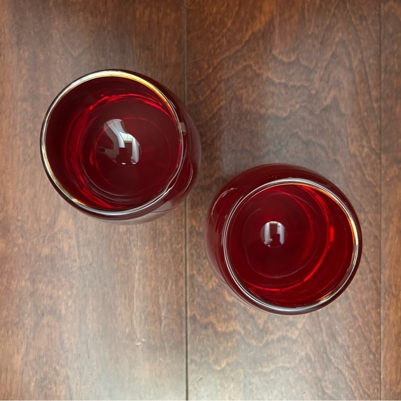 Crate & Barrel Pair of Red Glass Votive Candle Holders - Picture 12 of 16